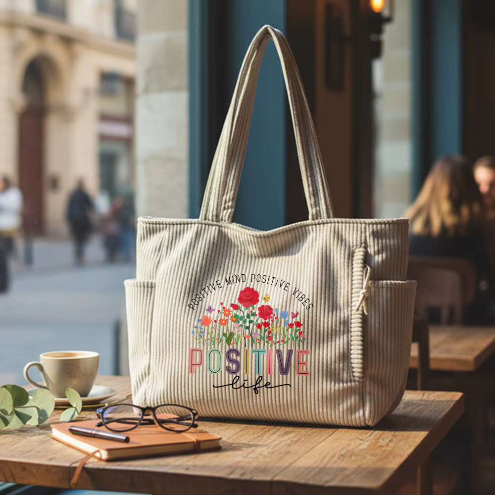 Sac fourre-tout en velours côtelé
