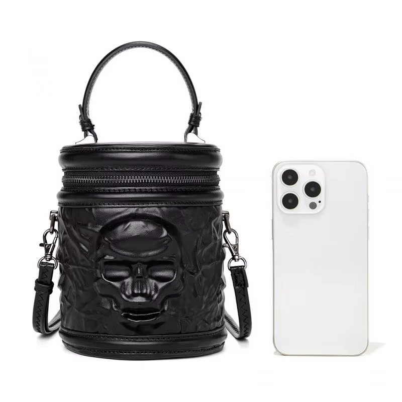 Sac à bandoulière squelette gothique Punk Vintage en cuir PU
