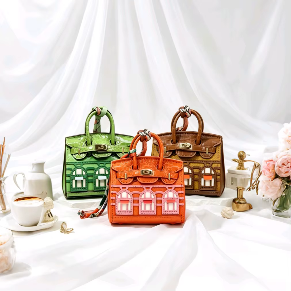 Mini porte-clés en cuir de luxe