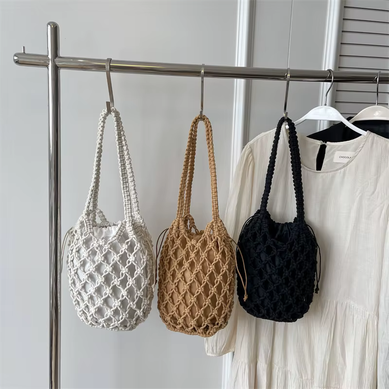 Sac à bandoulière en paille pour femme