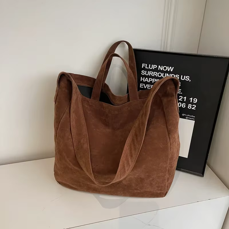 Sac à Main en Velours de Grande Capacité