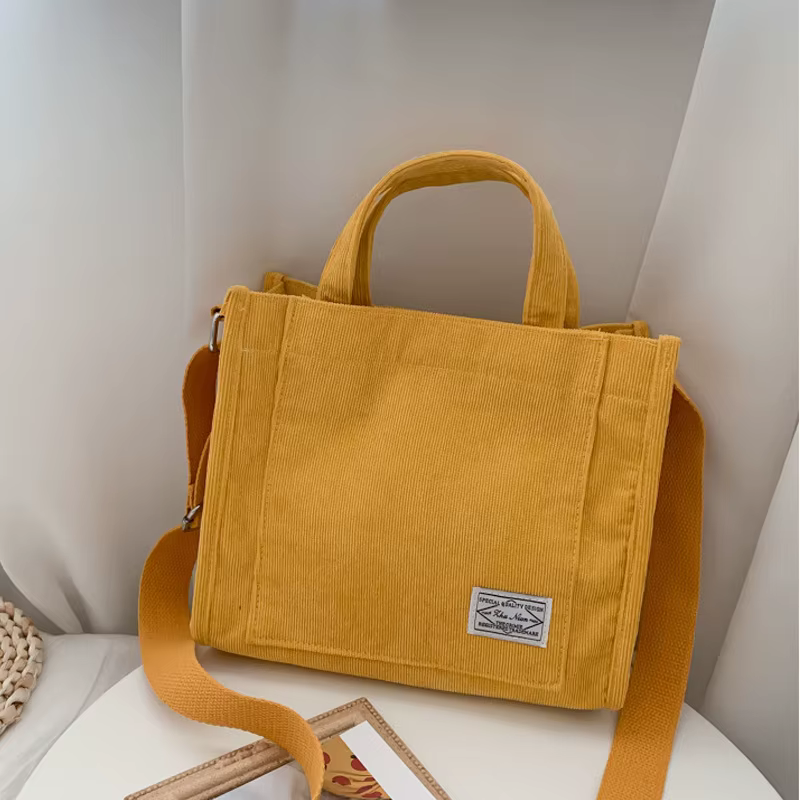 Sac à main Simple en velours côtelé pour femmes