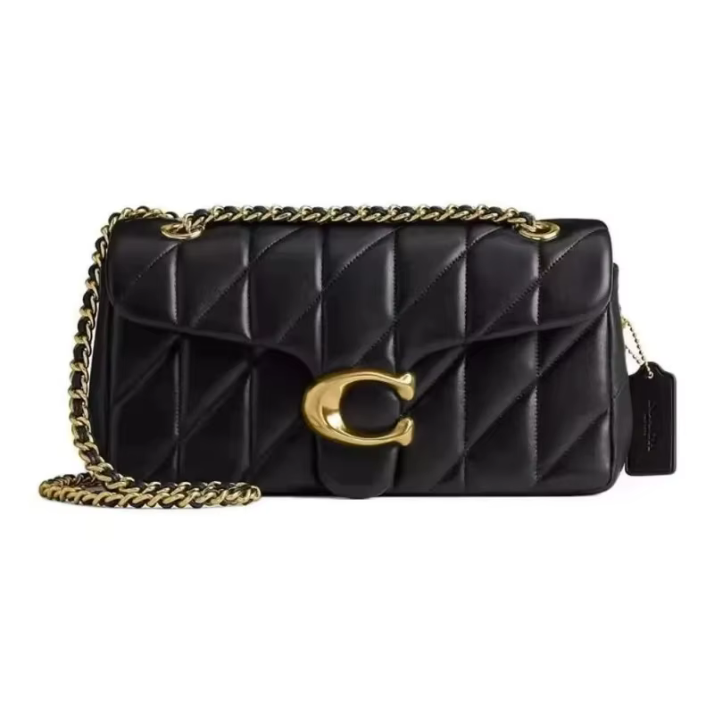 Sac à chaîne à motif diamant noir de haute qualité