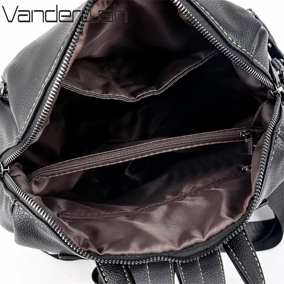 Sac à Dos de marque de luxe en cuir souple, étanche, Style Preppy, Sac multifonction pour jeunes étudiants