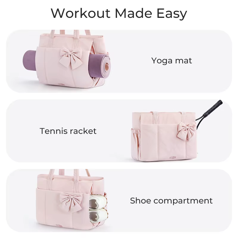 BAGSMART sac fourre-tout rembourré avec nœud décontracté matelassé