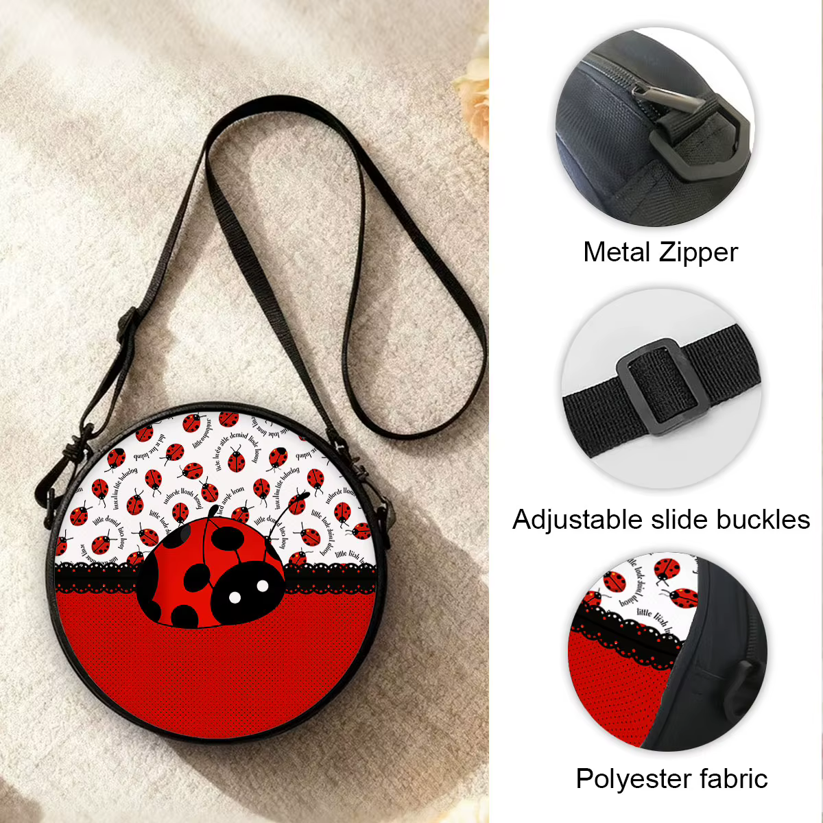 Sac à bandoulière rond Ladybug
