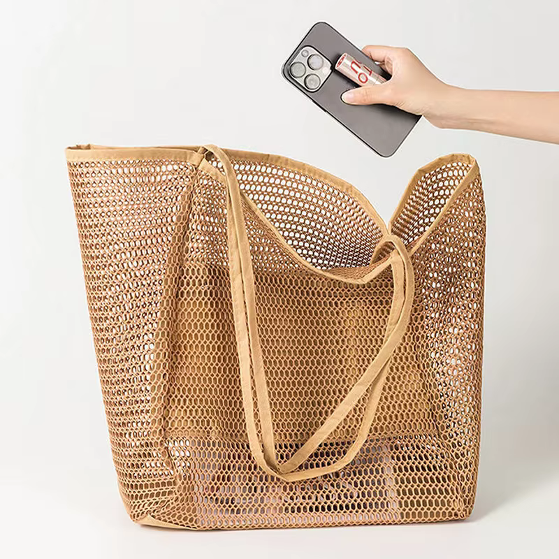 Sac fourre-tout d'été en maille respirante pour femme, sac à bandoulière léger