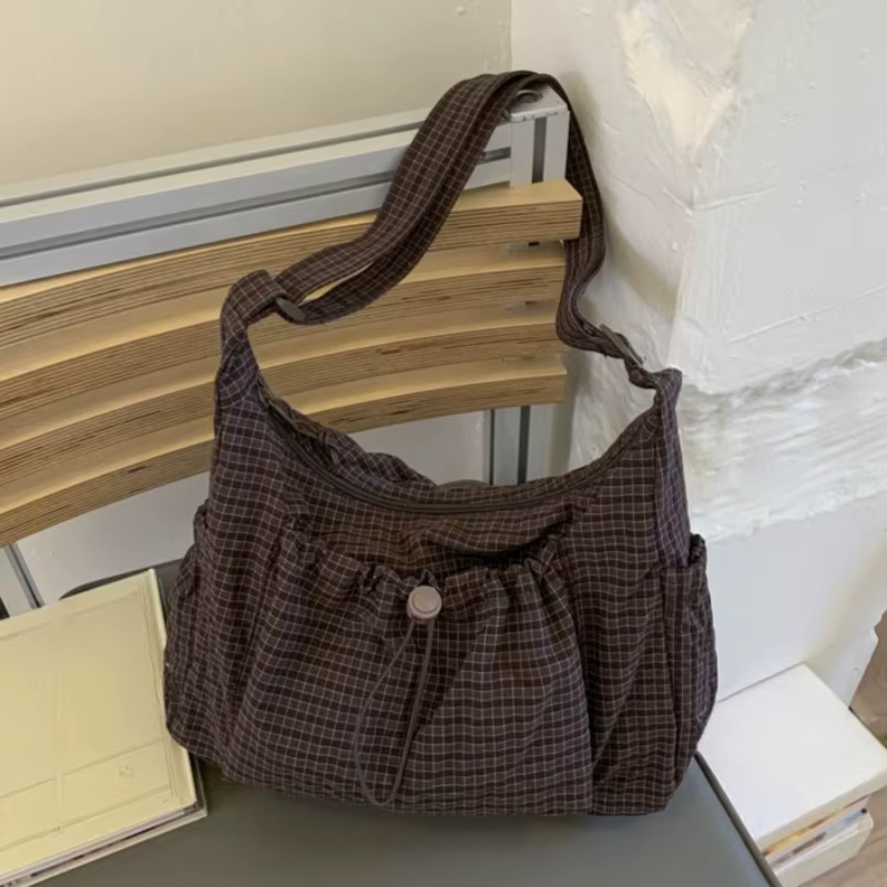 Sac à bandoulière à carreaux pour femmes