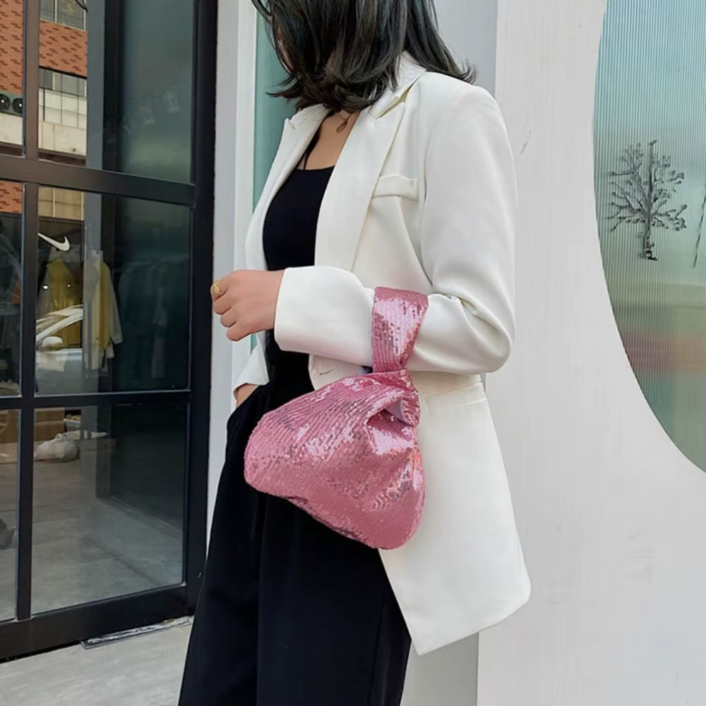 Sac à main portable à nœuds scintillants