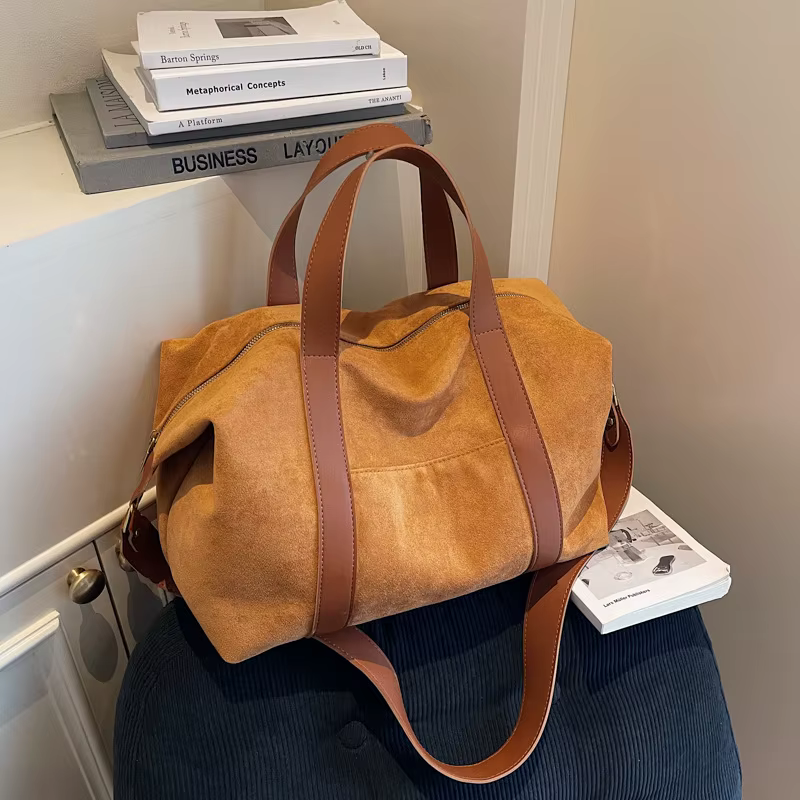Nouveau sac à main pour femmes grands fourre-tout Faux daim femme épaule sacs à bandoulière grande capacité voyage Fitness sac marron bolsa