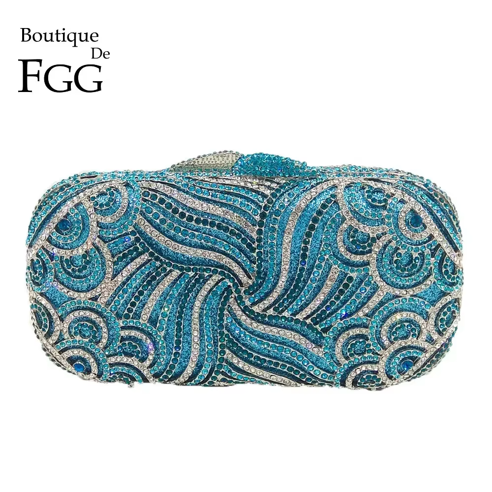 Pochette de soirée bleue pour femme