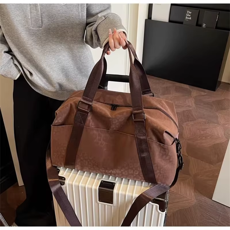 Sac à bandoulière grande capacité à imprimé léopard pour femme