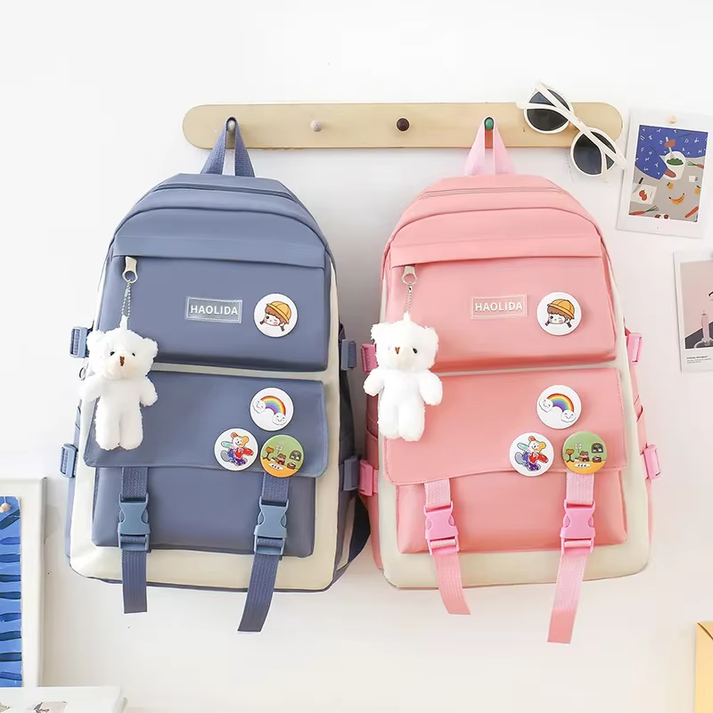 5 pièces Kit sac à dos femme mode dame haute capacité étanche collège