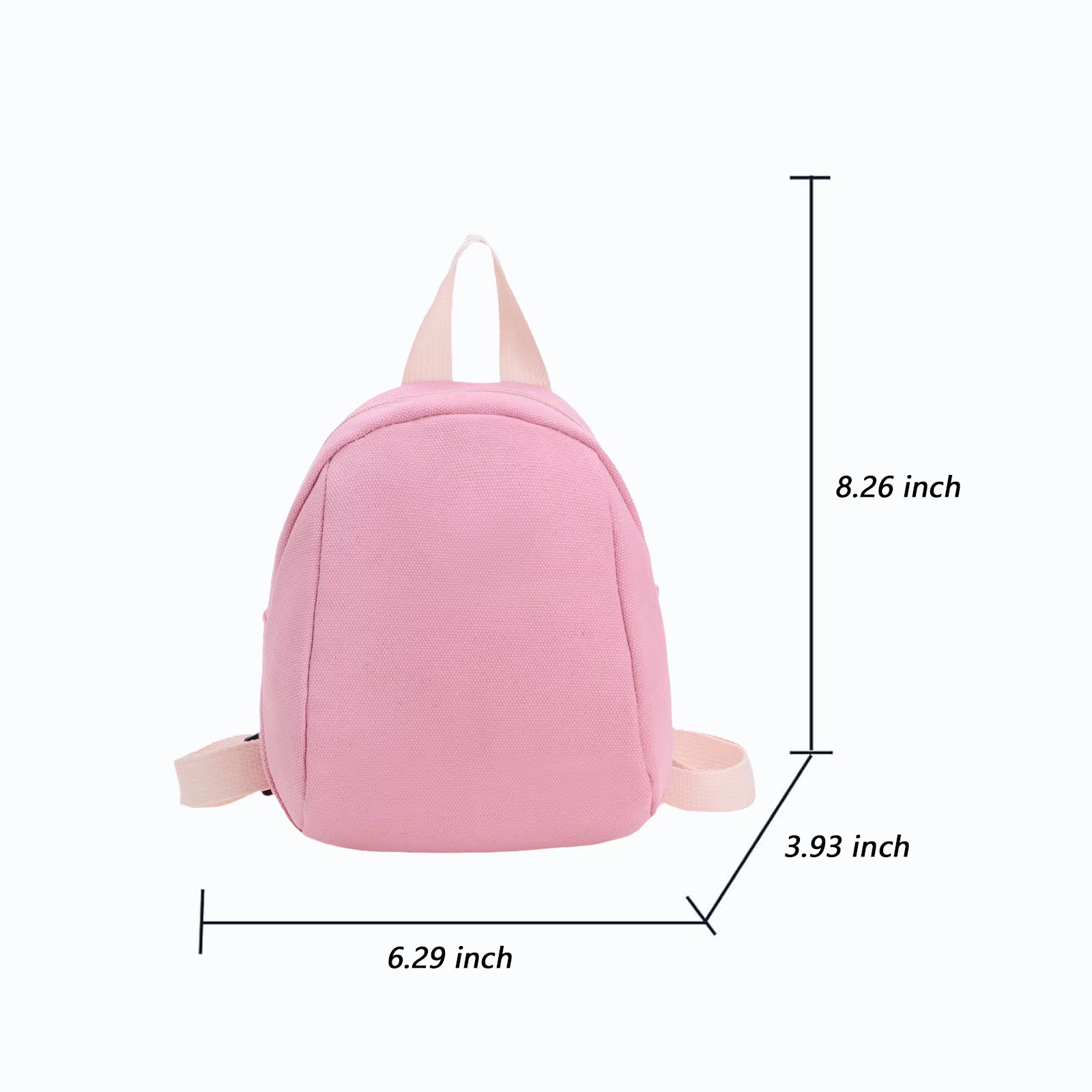 Mini sac à dos de dessin animé en toile de couleur unie, petit sac léger