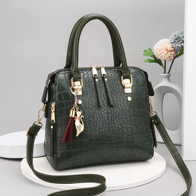Luxueux sac à main fourre-tout en relief crocodile – Sac