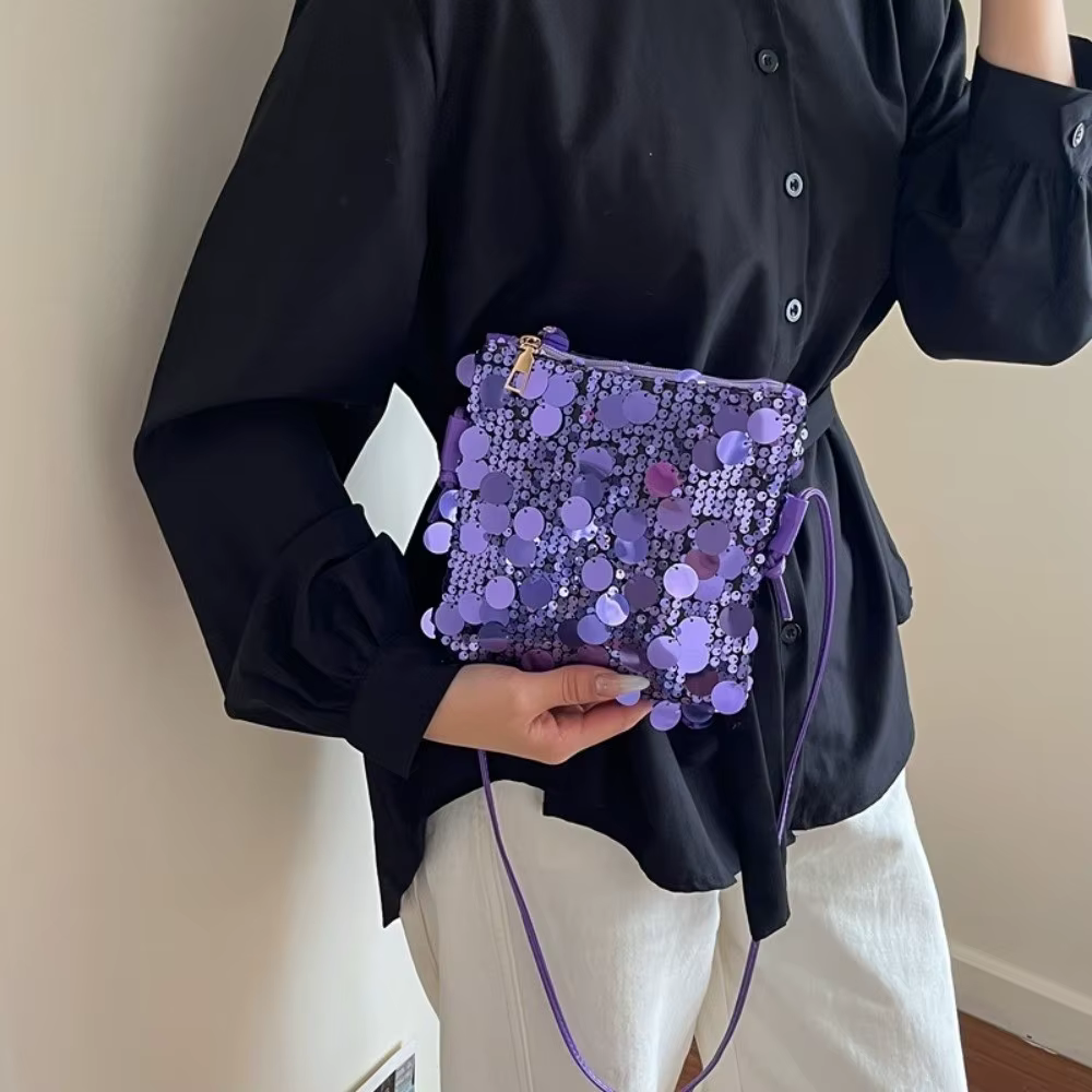 Nouveau sac mini bandoulière à sequins pour femme