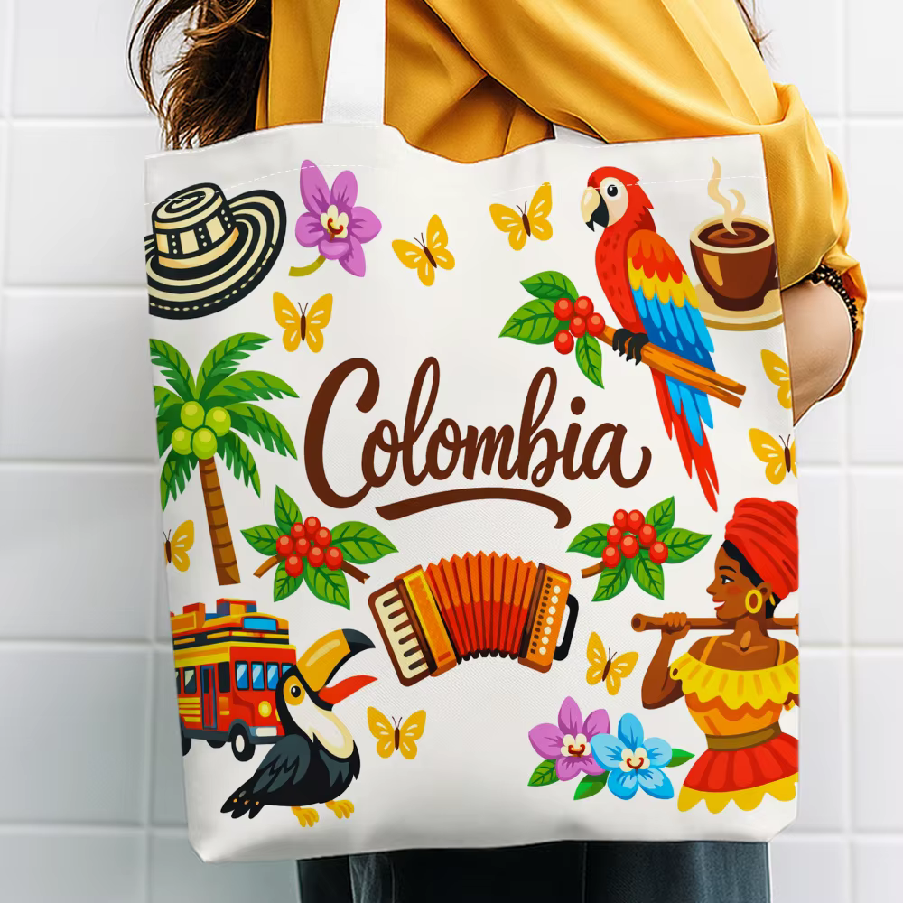 Sac fourre-tout imprimé avec éléments culturels de la Colombie