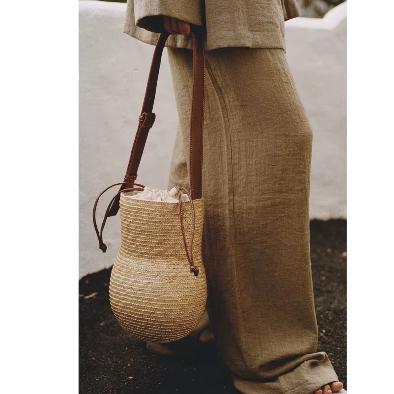 Sac à bandoulière tissé en forme de gourde pour femme