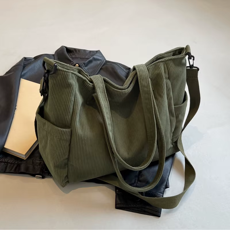 Sac à main en velours côtelé pour femmes