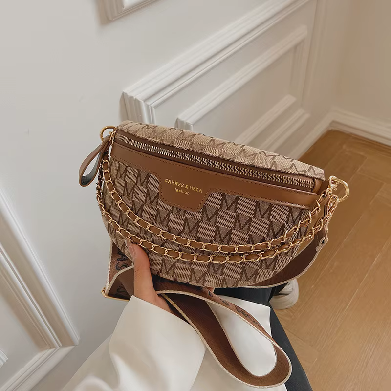 Sac banane à motif à carreaux imprimé pour femmes