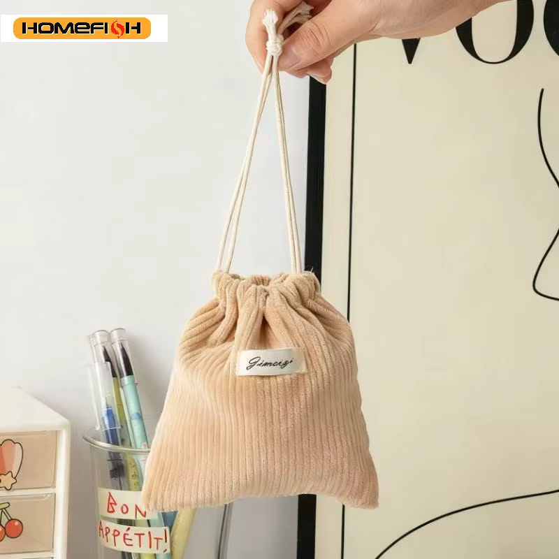 Sac à cordon en velours côtelé HOMEFISH, cadeau de Noël, bonbons, bijoux, cosmétiques, pièces de monnaie, clés, organisateur, sacs d'emballage, sac de rangement, pochette