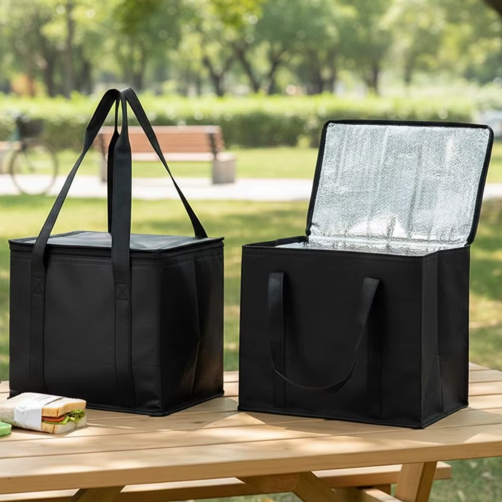 Grand sac isotherme réutilisable et pliable pour repas