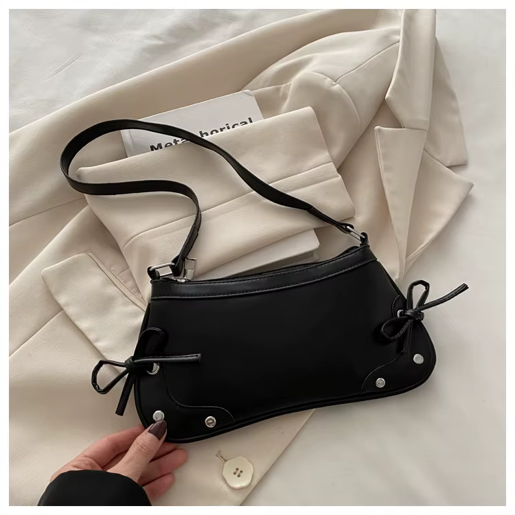 Nouveau sac à aisselles sac à bandoulière tendance pour femmes doux Double nœud sac à main dames sac rétro mode femme