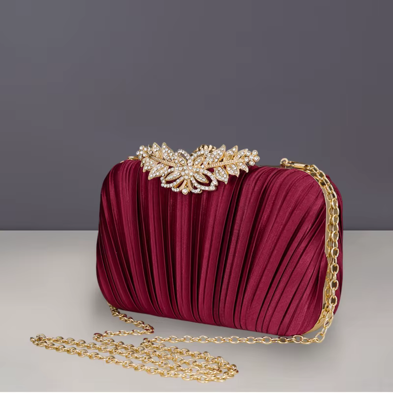 Nouvelle pochette de soirée plissée haut de gamme pour femme