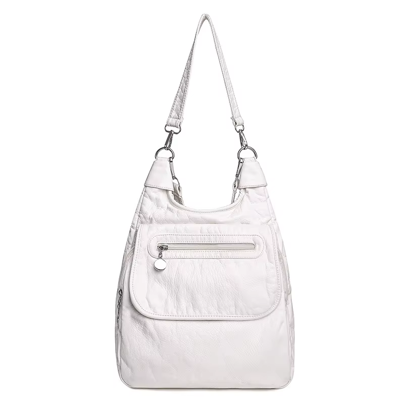 Sacs à dos blancs en cuir PU doux lavé