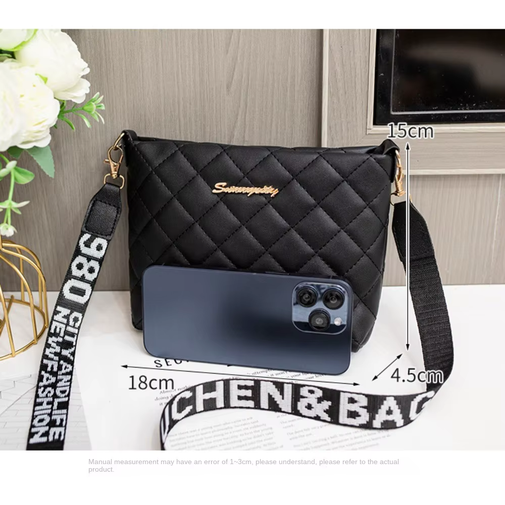 Sac messager simple en cuir PU avec broderie Lingge