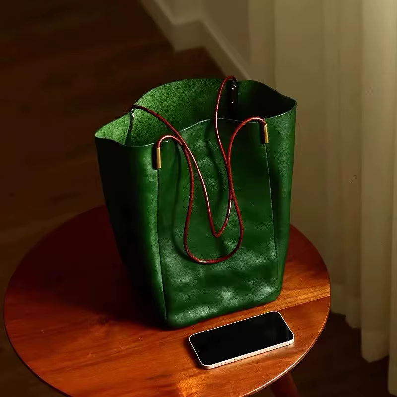 Sac fourre-tout en cuir PU vert