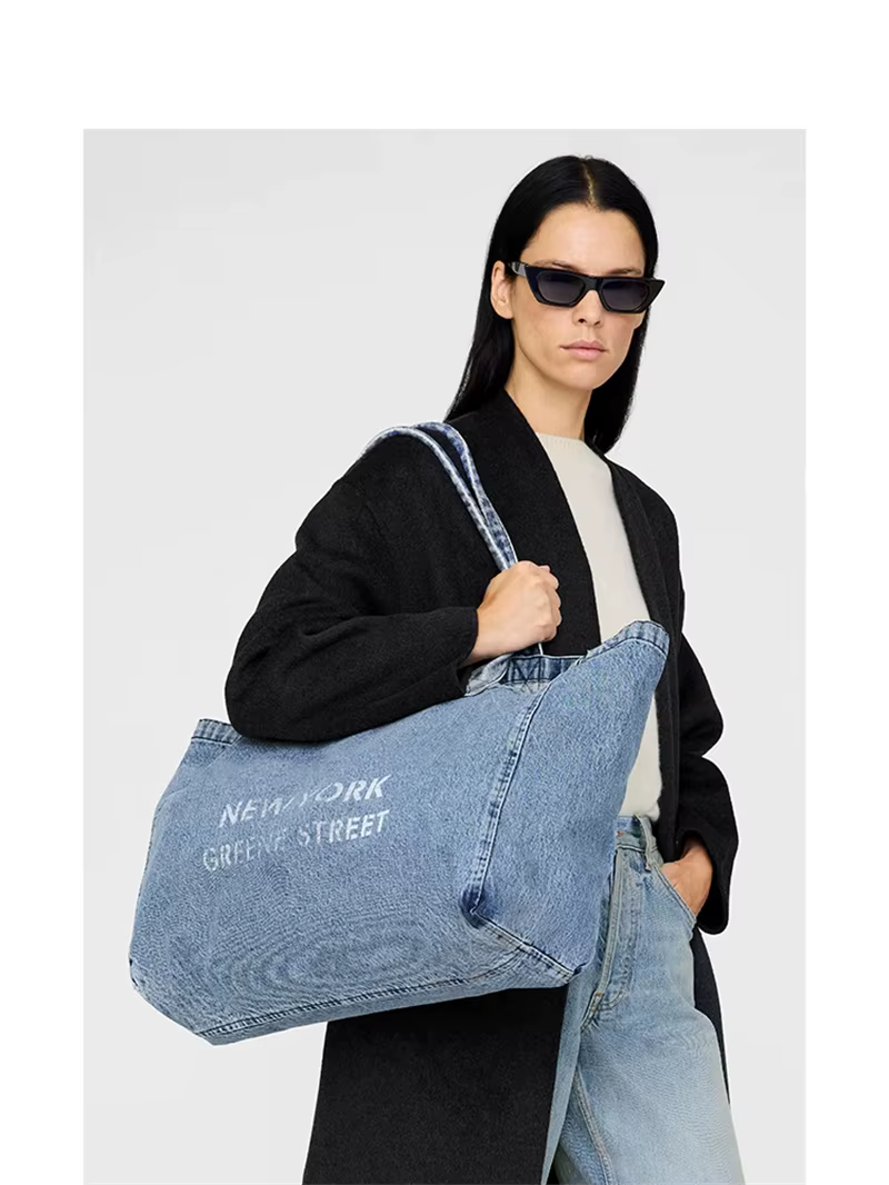 Sac fourre-tout en toile denim pour femme