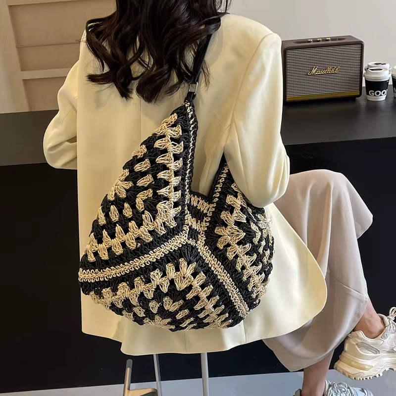 Sac bandoulière tissé style bohème pour femme