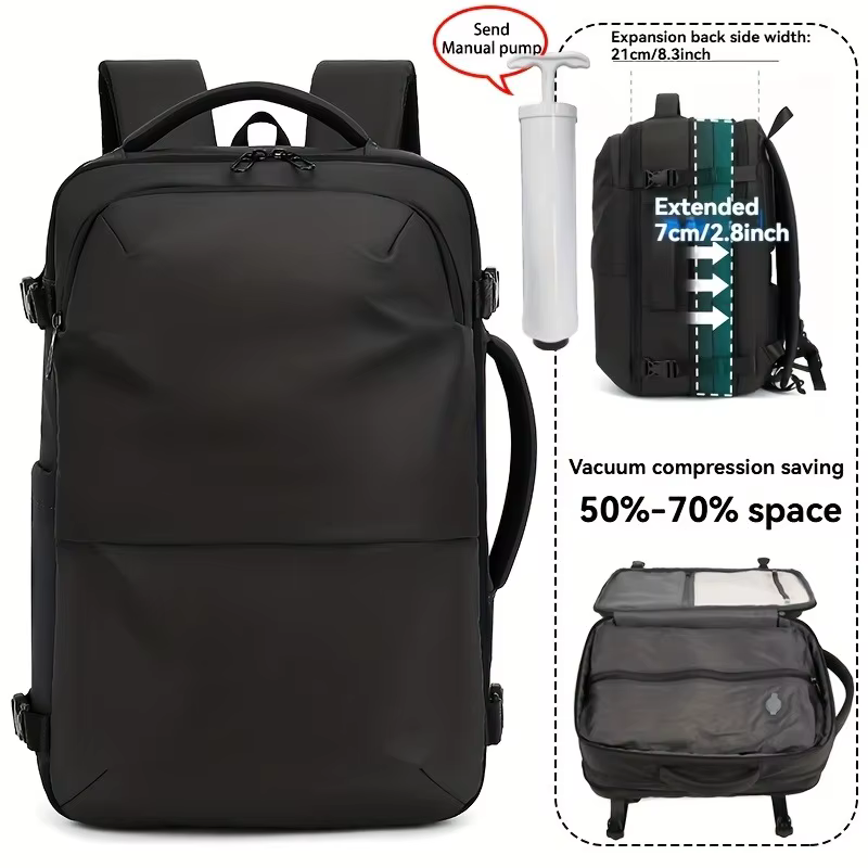 Sac à dos pour ordinateur portable étanche multifonctionnel de grande capacité sous vide pour hommes et femmes avec sac à dos extensible