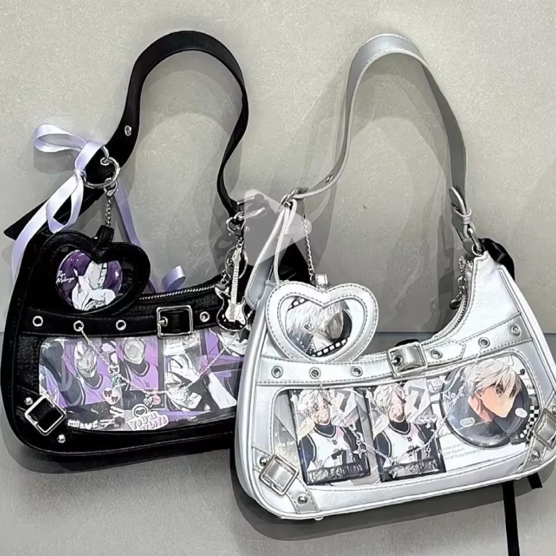 Mignon Y2k femmes sac à bandoulière mode élégant doux Lolita Jk Ita sac Transparent littéraire Kawaii exquis femme sac