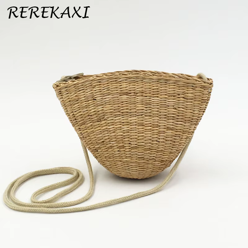 Mini sac tissé en rotin pour femmes