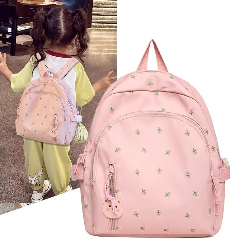 Petit sac à dos imprimé de fleurs fraîches pour femmes et filles
