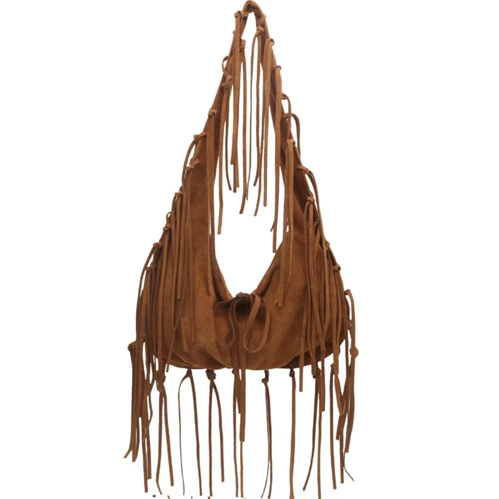 Sac à bandoulière à pompon de Style occidental