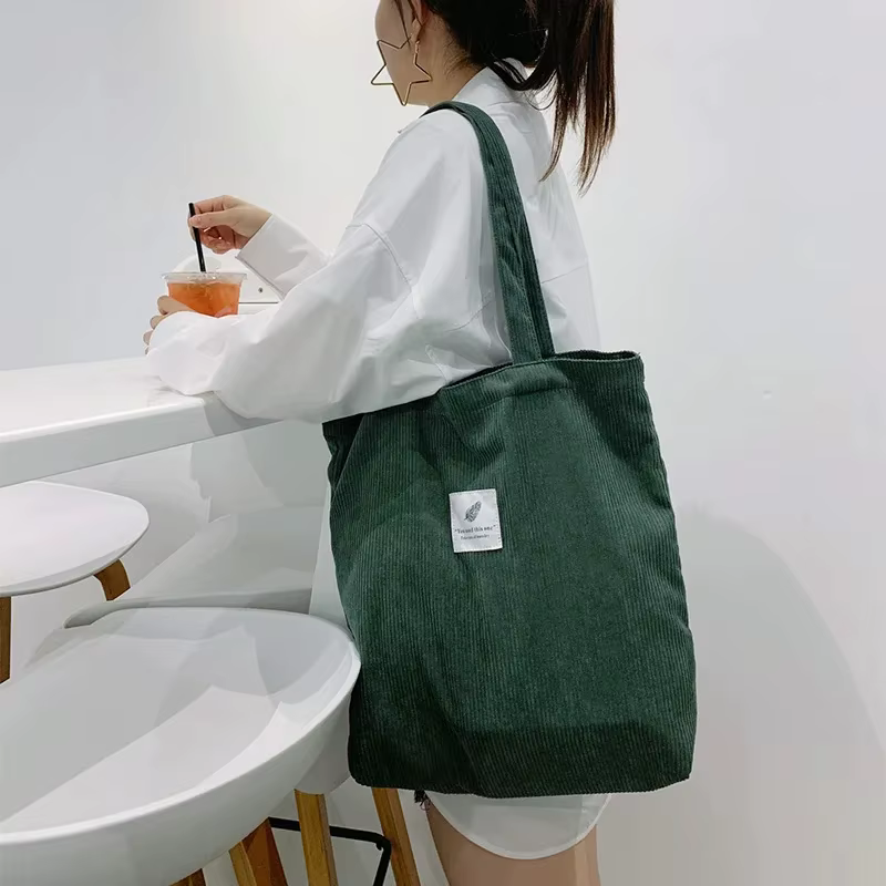 Sac cabas en velours côtelé pour femme JIOMAY 2025 – Sac fourre-tout élégant et durable