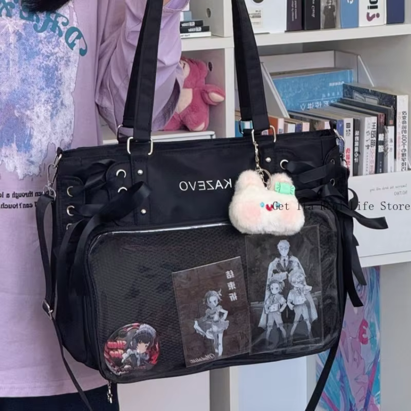 Italife luxe grand Ita sac avec ruban ACG affichage femmes bleu