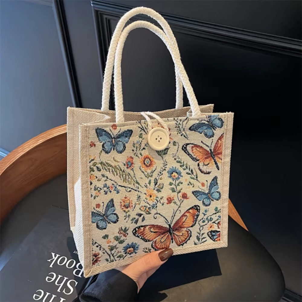 Sac en toile imprimé papillon