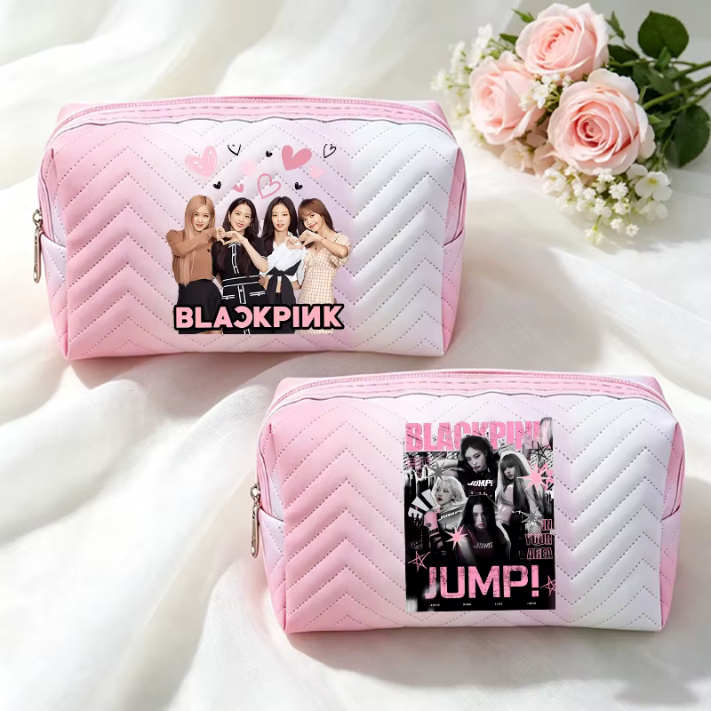 Sac à cosmétiques de grande capacité Kpop Blackpink pour femmes