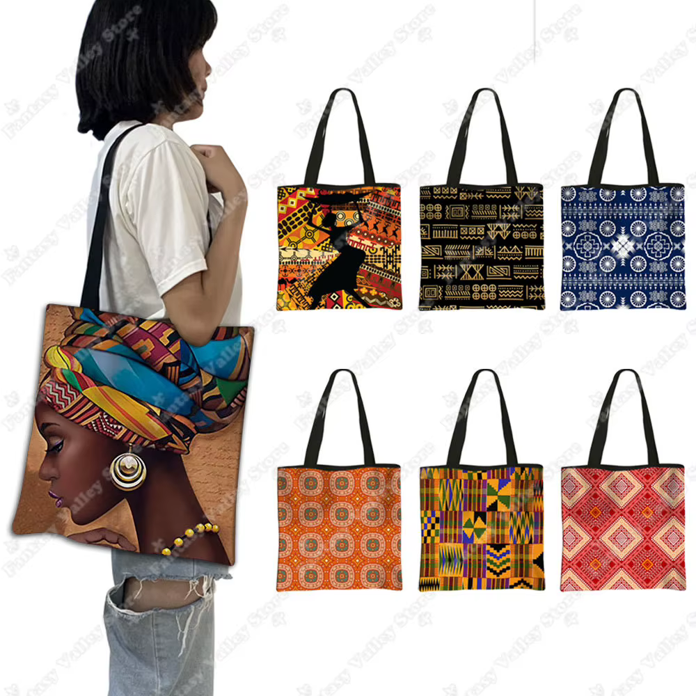 Sac de courses imprimé éthique Tribal Afro