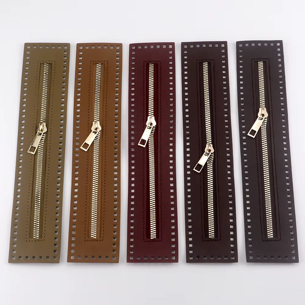 Lot de 5 sangles à fermeture éclair de 27 cm avec trou de couture