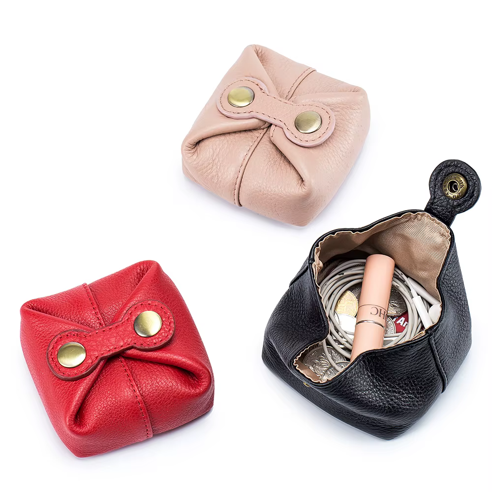 Sac à cosmétiques en cuir véritable pour femmes, pochette de maquillage mignonne, petite boîte à clés pour écouteurs, étui de rangement pour rouge à lèvres, Mini porte-monnaie à la mode