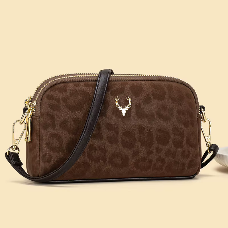 Sac à bandoulière simple imprimé léopard pour femmes