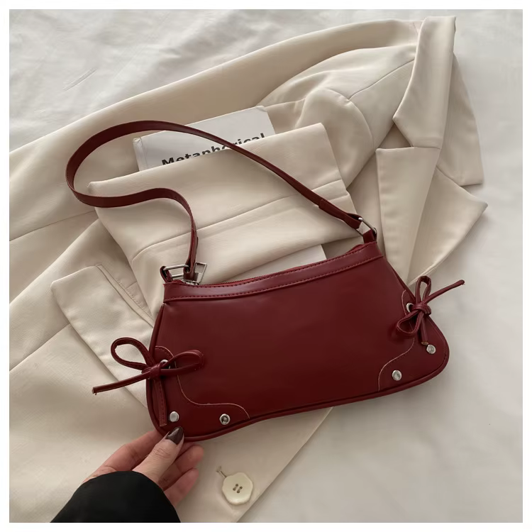 Nouveau sac à aisselles sac à bandoulière tendance pour femmes doux Double nœud sac à main dames sac rétro mode femme