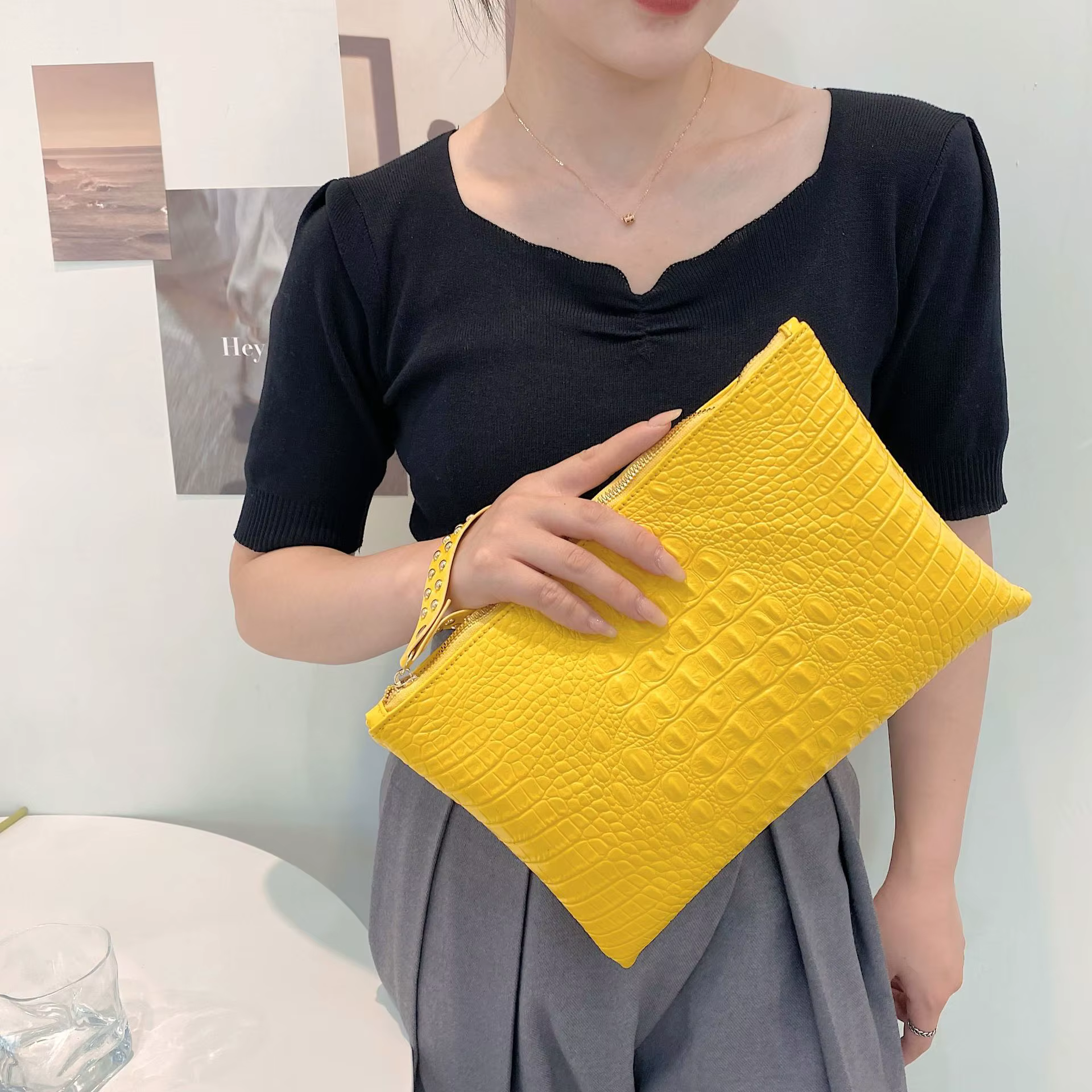 Mode sacs à main de luxe femmes sac en cuir PU pochette dames soirée enveloppe sac femme jour embrayages sac