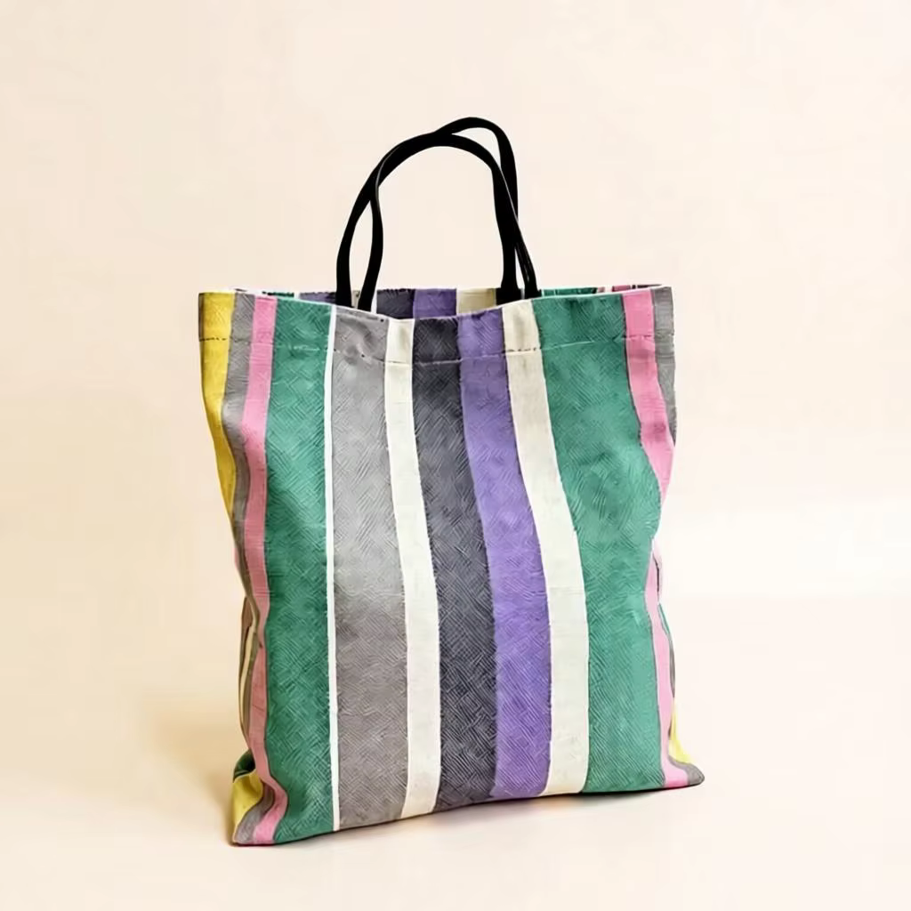 Sac fourre-tout rayé arc-en-ciel Y2K