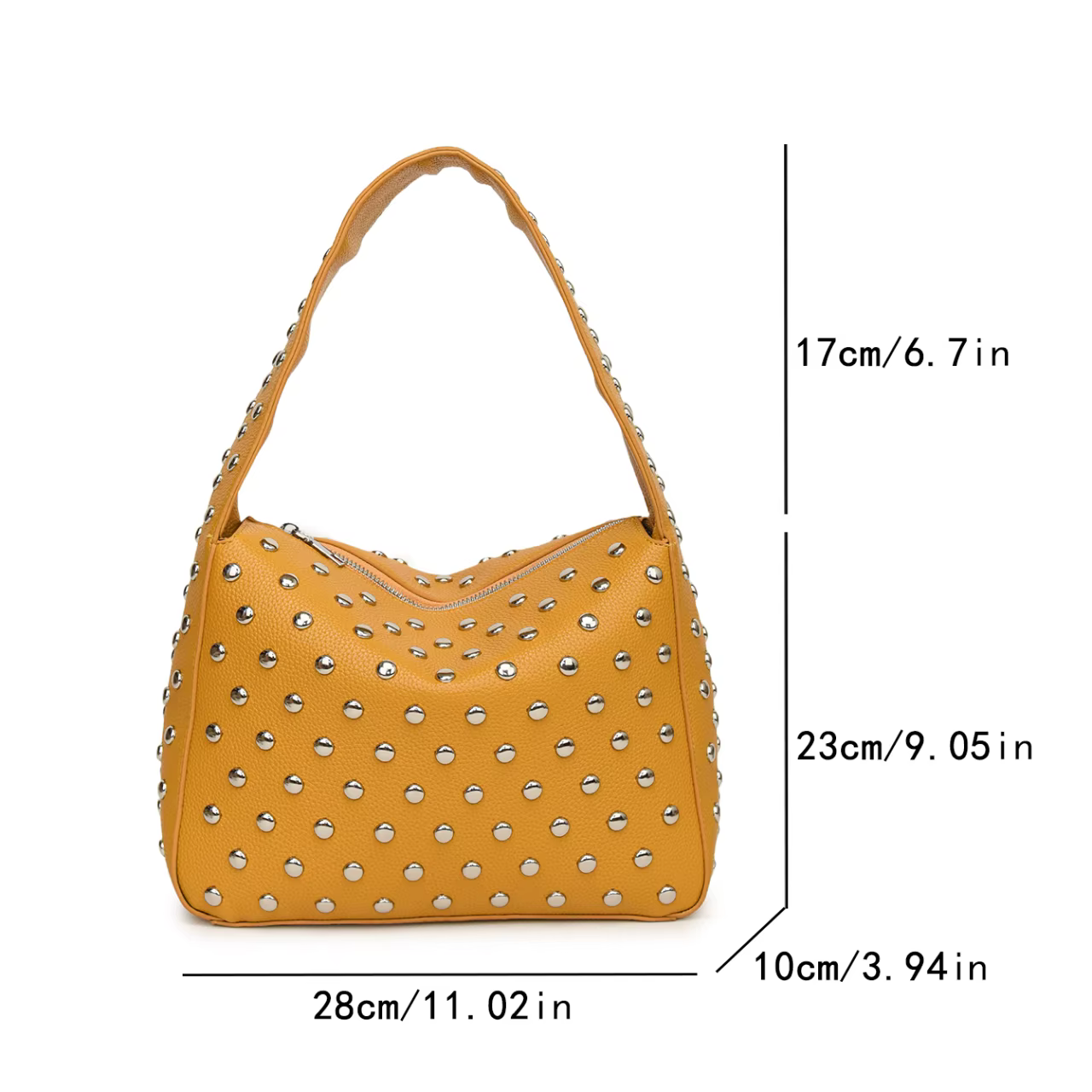 RiSALE-Sac à Main à Bandoulière de Style Punk Noir
